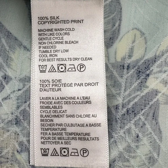 Tommy Bahama Mens 2XLB Silk Camp Shirt Tropical Floral Blue TB93 Big & Tall - Picture 9 of 13